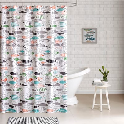 HipStyle Madfish Cotton Shower Curtain