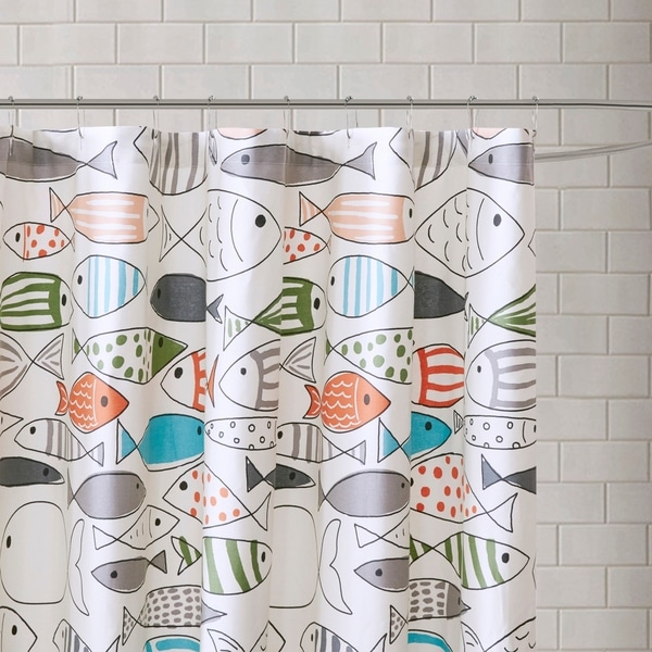 HipStyle Madfish Cotton Printed Shower Curtain