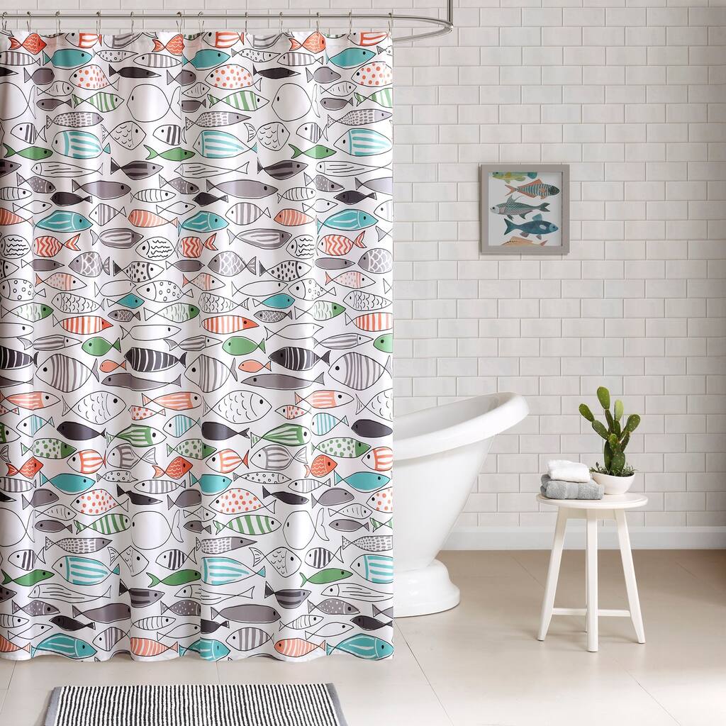 HipStyle Madfish Cotton Shower Curtain