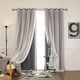 preview thumbnail 6 of 18, Aurora Home Mix-n-Match Blackout Tulle Lace 4-pc. Curtain Set 52"W X 63"L - Dark Grey