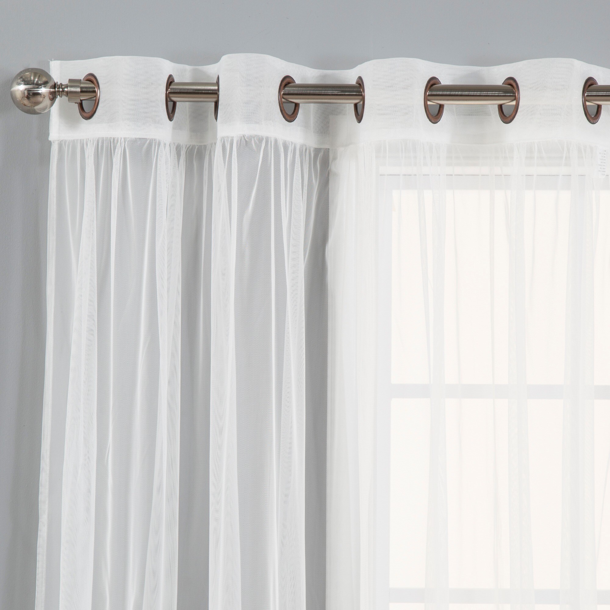Aurora Home Mix and Match Curtains Blackout and Tulle Lace Sheer Curtain  Panel Set (4-piece) - Bed Bath & Beyond - 11816183