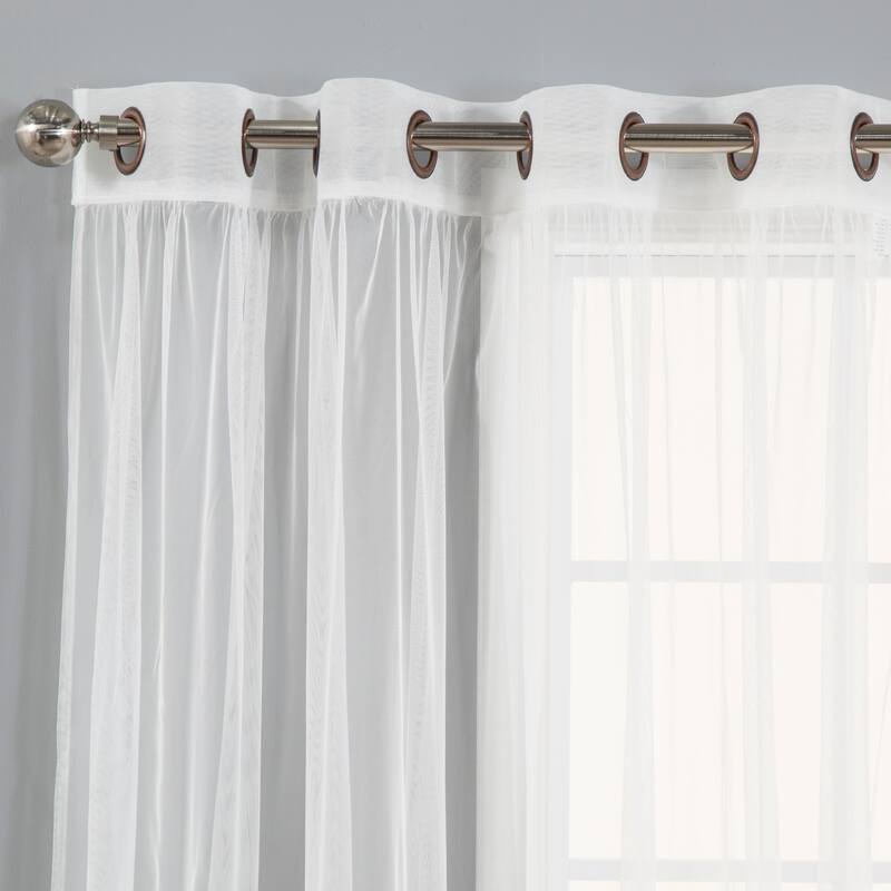 Aurora Home Mix-n-Match Blackout Tulle Lace 4-pc. Curtain Set