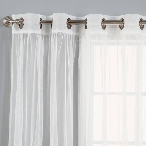 Shop Aurora Home Mix Match Blackout Tulle Lace Bronze Grommet 4