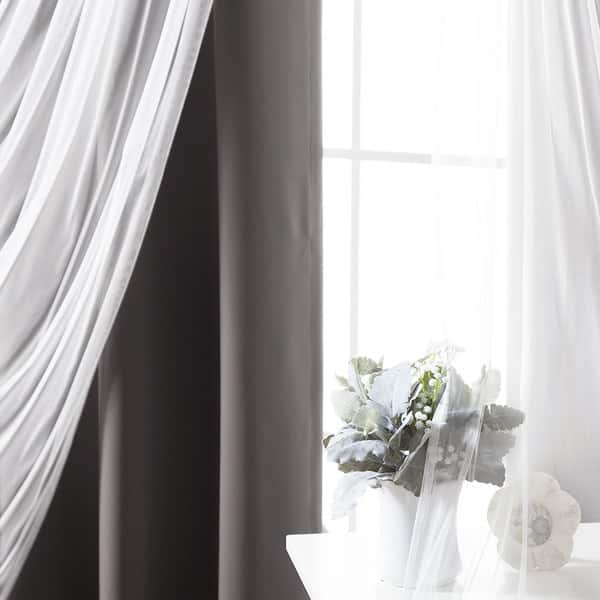 Shop Aurora Home Mix Match Blackout Tulle Lace Bronze Grommet 4