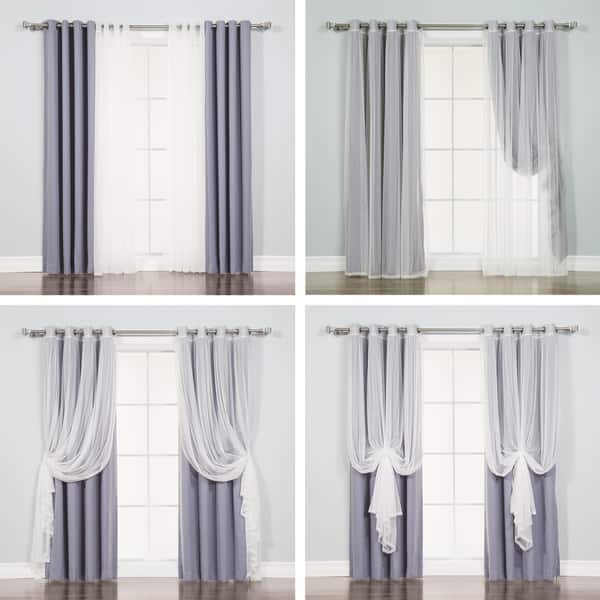 Shop Aurora Home Mix Match Blackout Tulle Lace Bronze Grommet 4