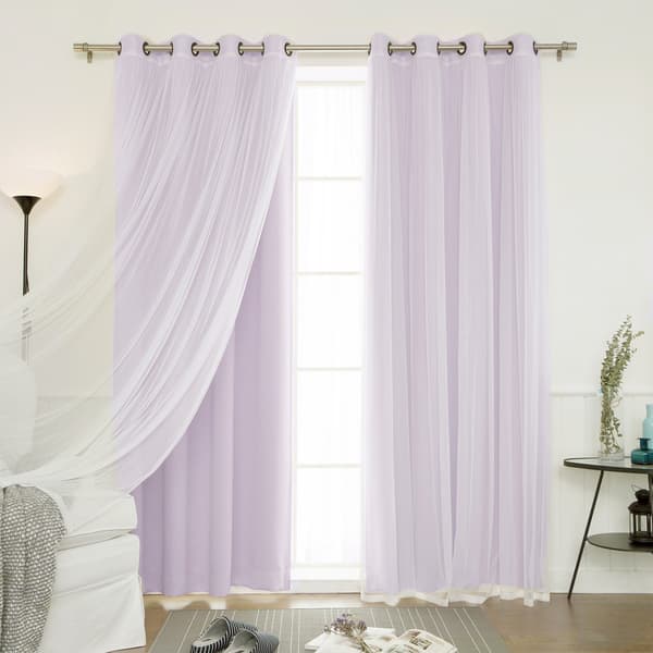 Shop Aurora Home Mix Match Blackout Tulle Lace Bronze Grommet 4