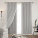 preview thumbnail 3 of 19, Aurora Home Mix and Match Curtains Blackout and Tulle Lace Sheer Curtain Panel Set (4-piece) Dove, 63"
