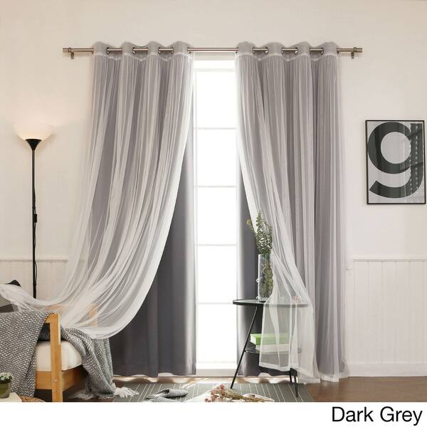 Shop Aurora Home Mix And Match Blackout Tulle Lace Sheer 4 Piece