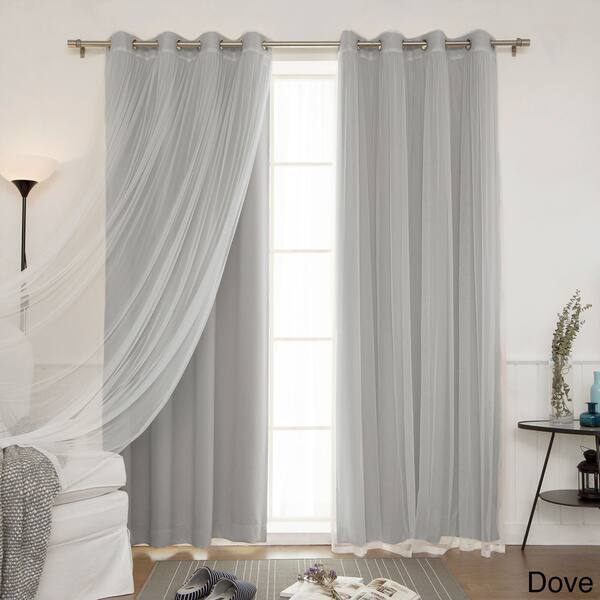 Shop Aurora Home Mix Match Blackout And Sheer Tulle Lace 4 Piece
