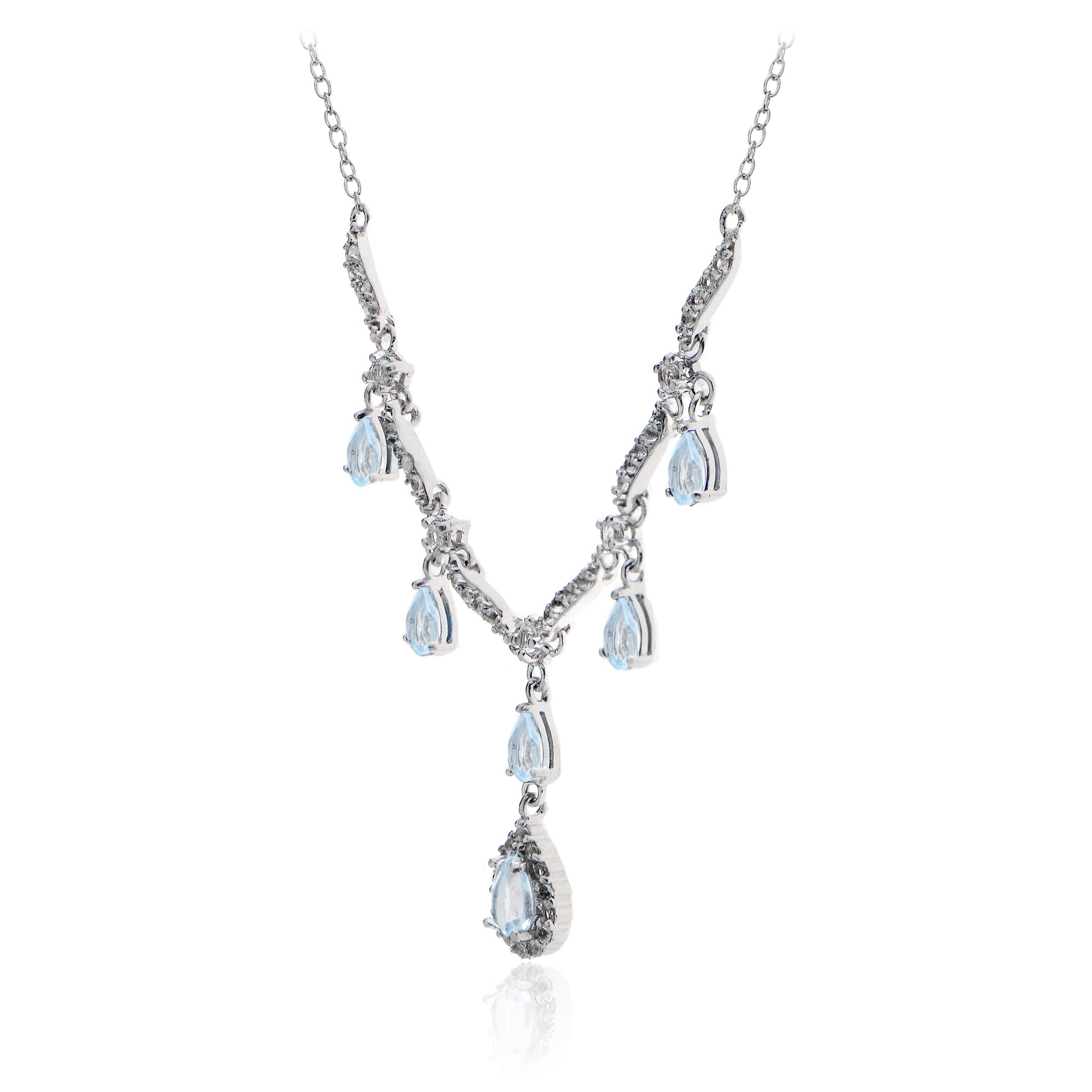 Sterling Silver Diamond Amethyst Dangle Pendant Solid 5 mm 21 mm Pendants & Charms Jewelry 