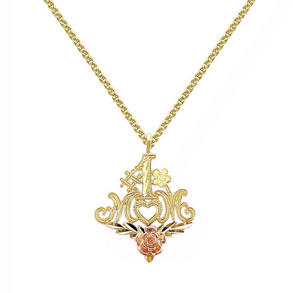 14K Two Tone Gold Jesus Crucifix Cross Pendant with 1.5mm Flat Open Wheat Chain Chain Necklace