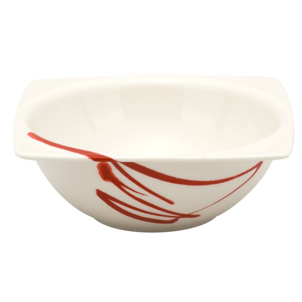 Paint It Red Square Fruit Bowl 5.25" 8oz Set of 6