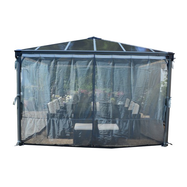 Palram Palermo and Milano Garden Gazebo Netting 4-Piece Set Grey