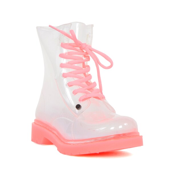 clear pink shoes