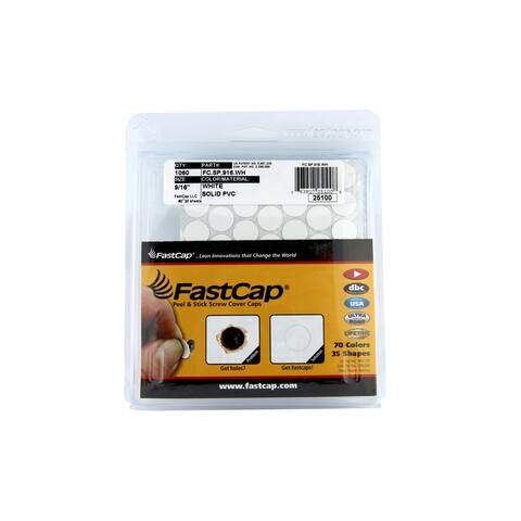 FastCap White Plastic Self Adhesive Screw Cap Covers (Box of 1060)