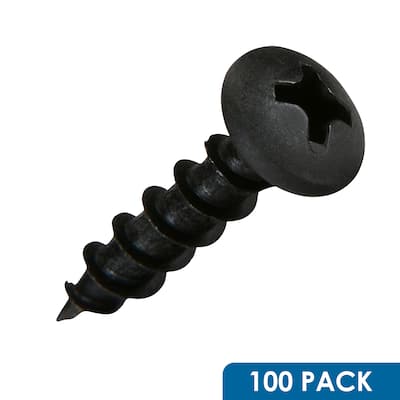Rok Hardware Black Metal Phillips Pan Head Screws (Pack of 100)