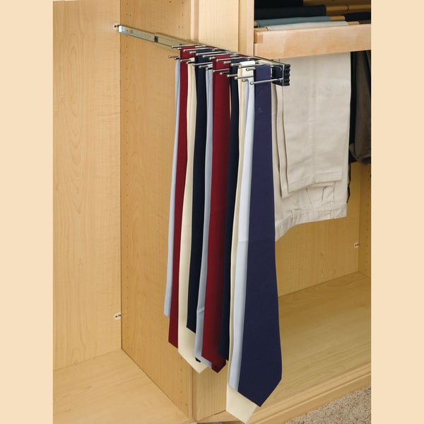 Shop Rev-A-Shelf Chrome 14-inch Pull-out Tie Rack - Free ...