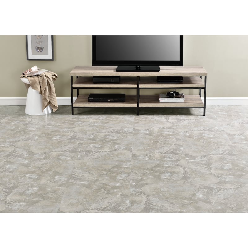 Achim Majestic Light Gray Slate 18x18 Self Adhesive Vinyl Floor Tile - 10 Tiles/22.5 sq. ft.