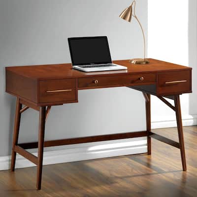Mid-Century Modern Design Home Office Computer Desk with Drawers