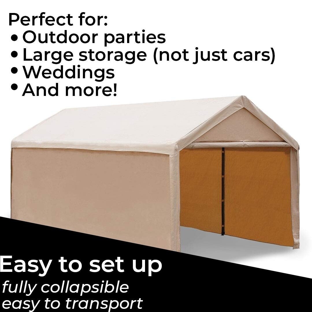 Shop Abba Patio 10 X 20 Feet Steel Framed Enclosed Canopy Carport