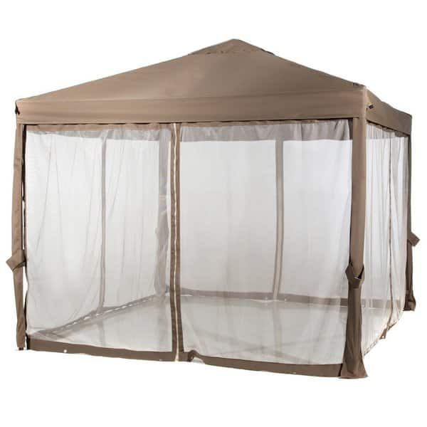 Shop Abba Patio Brown 10 X10 Fully Enclosed Garden Canopy Gazebo