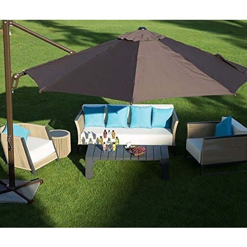 Shop Black Friday Deals On Abba Patio 11 Octagon Cantilever Tilt Crank Lift Umbrella W Cross Base Overstock 11818561