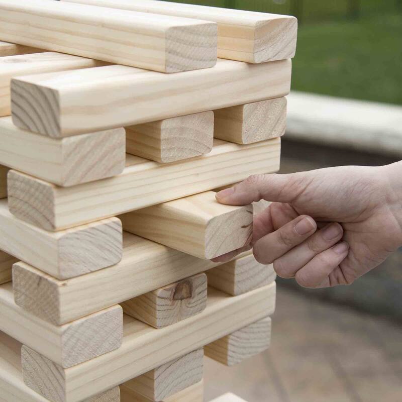 Nontraditional Giant Wooden Blocks Tower Stacking Game, Outdoor Yard Game by Hey! Play!