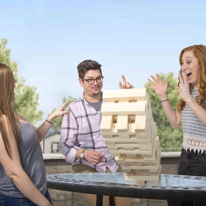 Nontraditional Giant Wooden Blocks Tower Stacking Game, Outdoor Yard Game by Hey! Play!