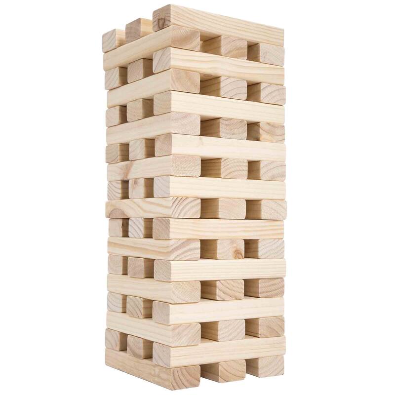 Nontraditional Giant Wooden Blocks Tower Stacking Game, Outdoor Yard Game by Hey! Play!