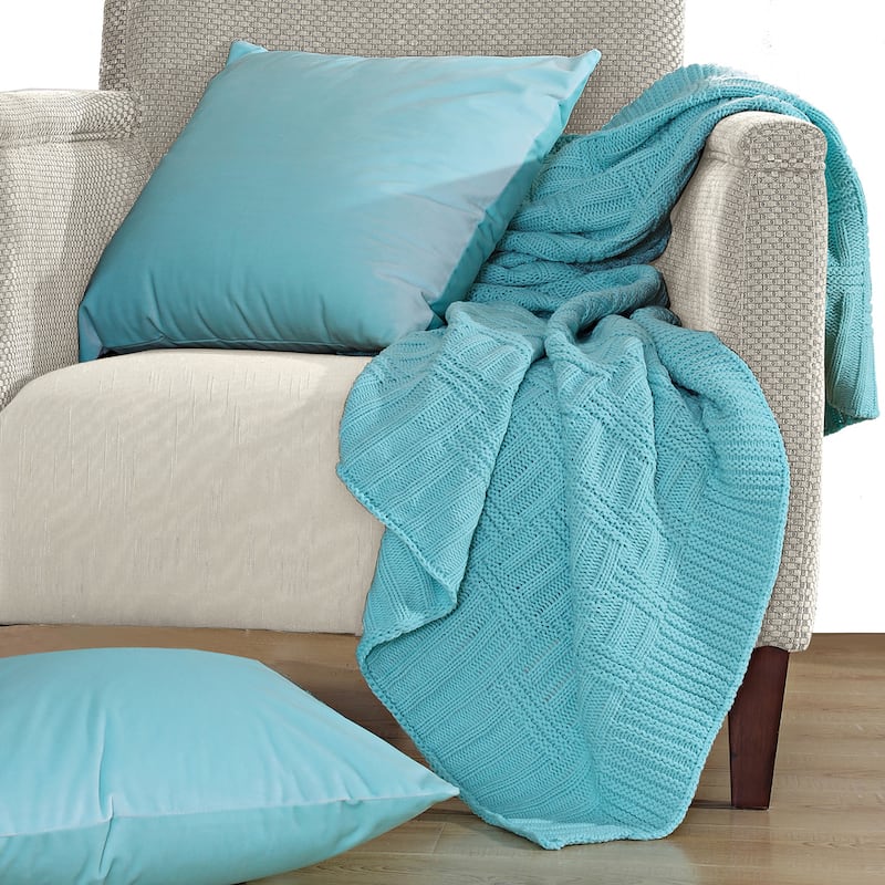 EZ Match Brooke Cable Knitted Throw Combo