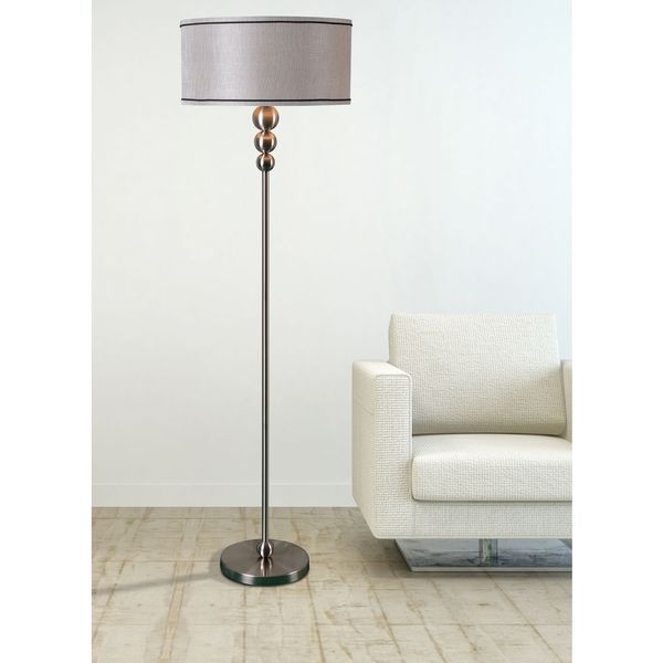 Design Craft Stewart Brushed Steel 58 Inch Floor Lamp Free