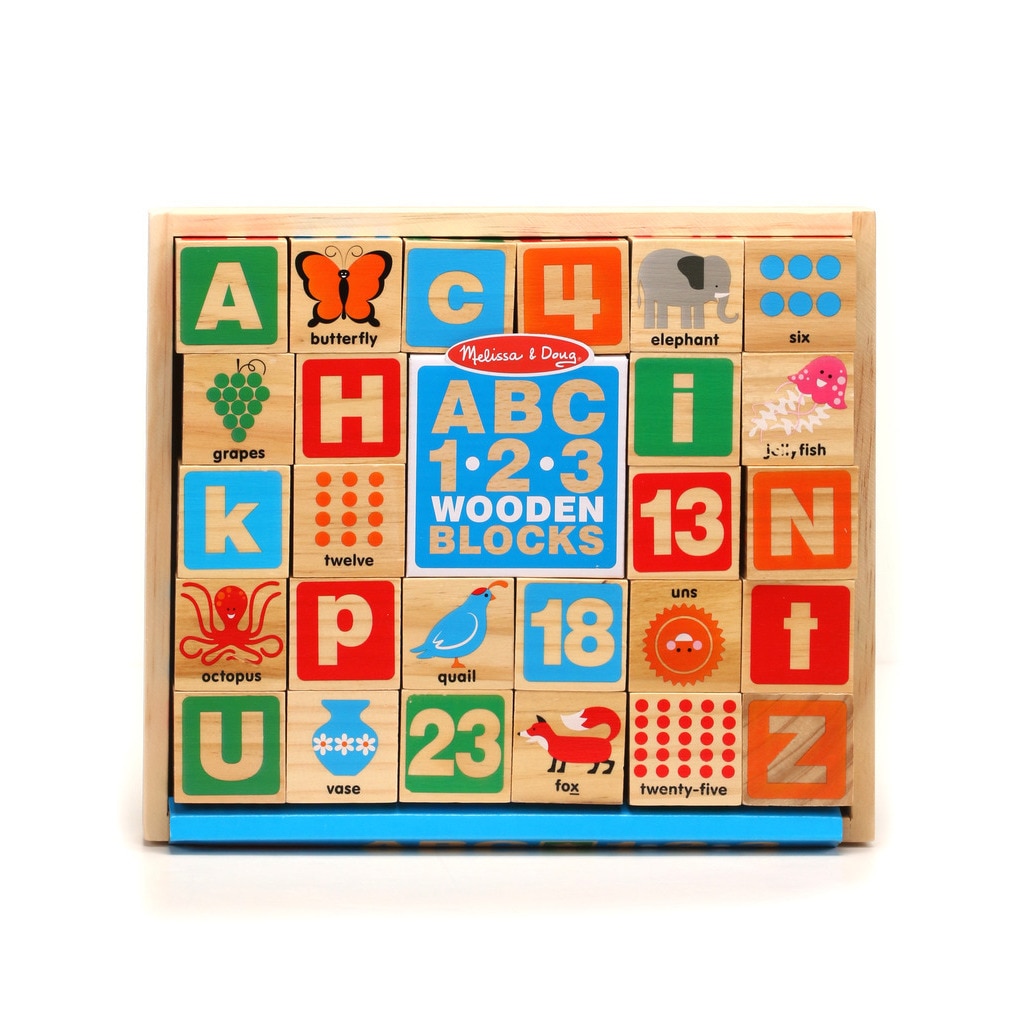 Melissa & Doug Wooden ABC/123 Blocks