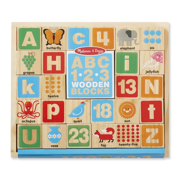 Melissa & Doug ABC/123 Wooden Blocks - multi - Bed Bath & Beyond