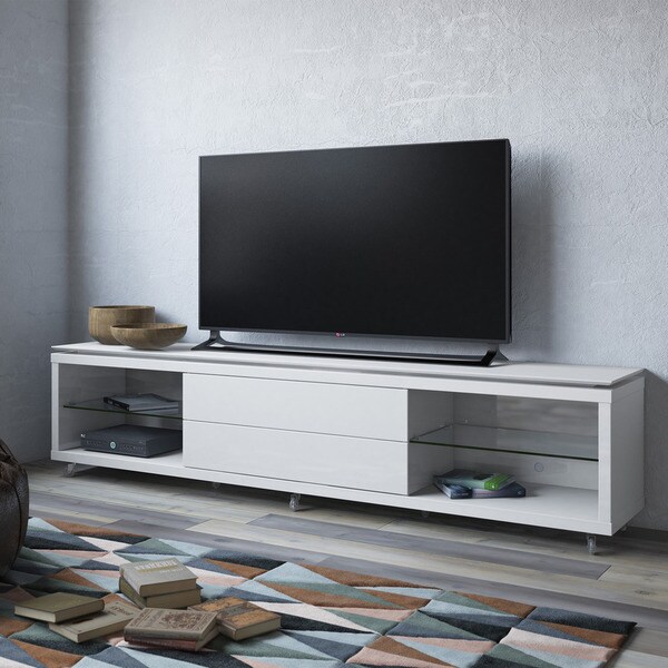 Shop Manhattan Comfort Lincoln TV Stand 1.9 with Silicon Casters - On ...