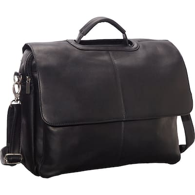 LeDonne Leather Vaqueta Flap-over Leather Briefcase