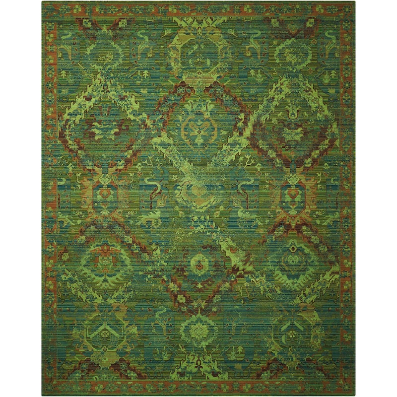Nourison Timeless Area Rug - 5'6" x 8' - Green - Rectangle