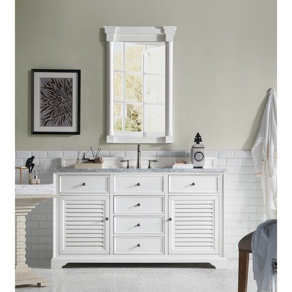 Savannah Cottage White 60-inch Single Vanity Cabinet