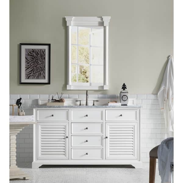 Shop Savannah Cottage White 60 Inch Single Vanity Cabinet Free
