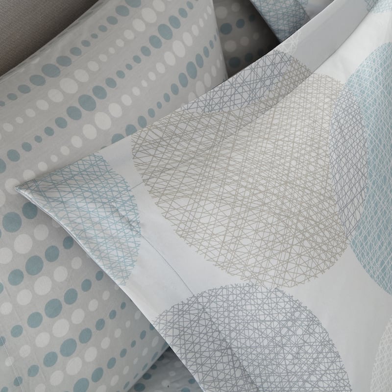 Madison Park Essentials Covina Aqua Complete Comforter Set with Cotton Bed Sheets