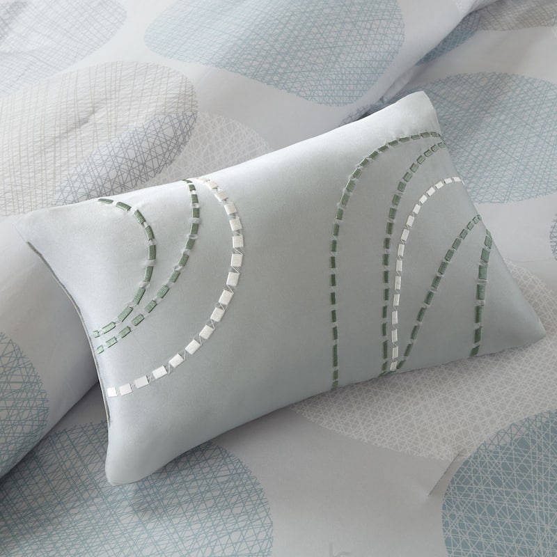 Madison Park Essentials Covina Aqua Complete Comforter Set with Cotton Bed Sheets