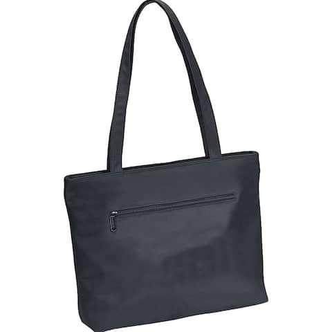 Goodhope Black Basic Style with Front Zip Pocket Ladies Tote