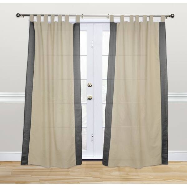 Shop Kosas Home Harvey 108 Inch Charcoal Cotton And Linen Tab Top