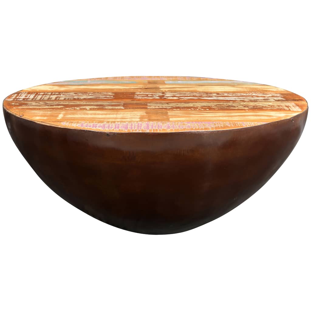 Wanderloot Thrum Copper Tone Reclaimed Wood Round Coffee Table - 8' x 11'