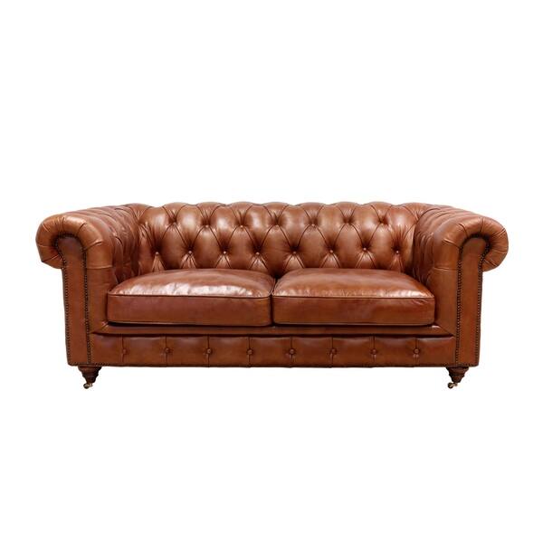 Shop Pasargad Home Genuine Leather Chester Bay Tufted Shop Pasargad Home Genuine Leather Chester Bay Tufted