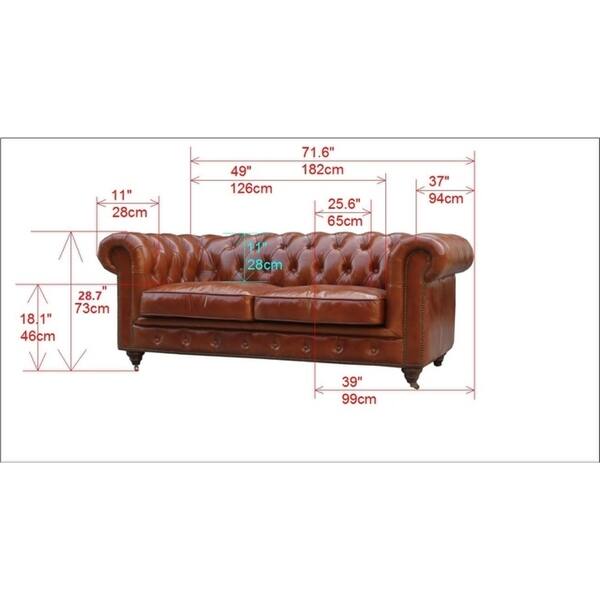 Shop Pasargad Home Genuine Leather Chester Bay Tufted Loveseat Or