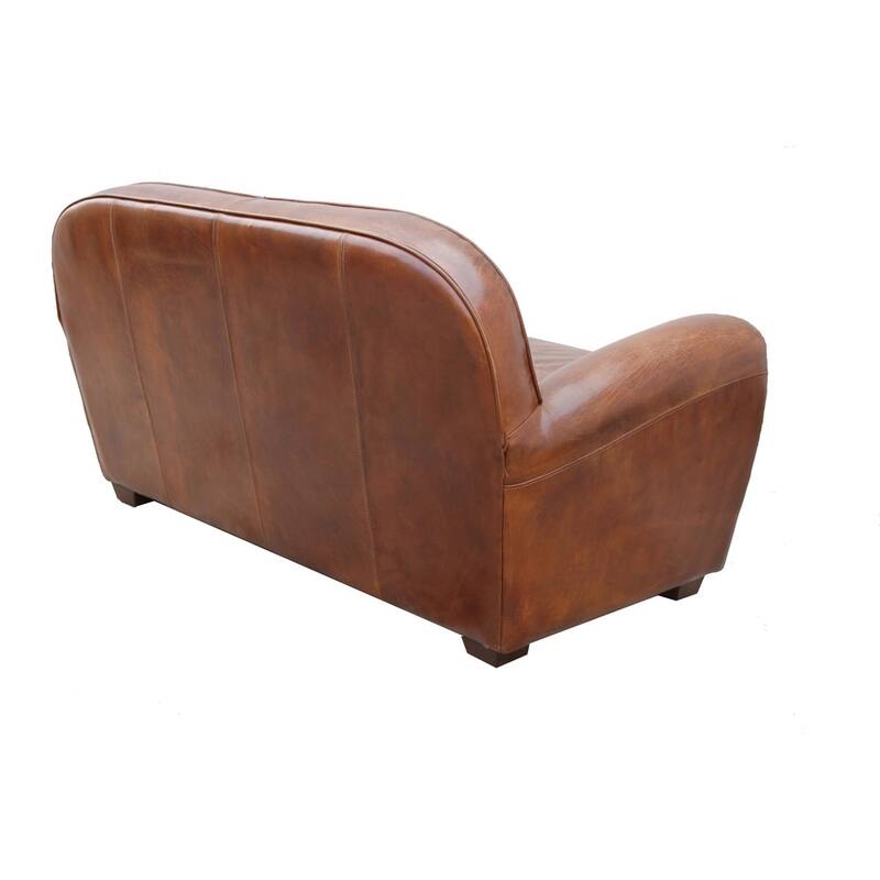 Pasargad Home Paris Club Genuine Leather Loveseat