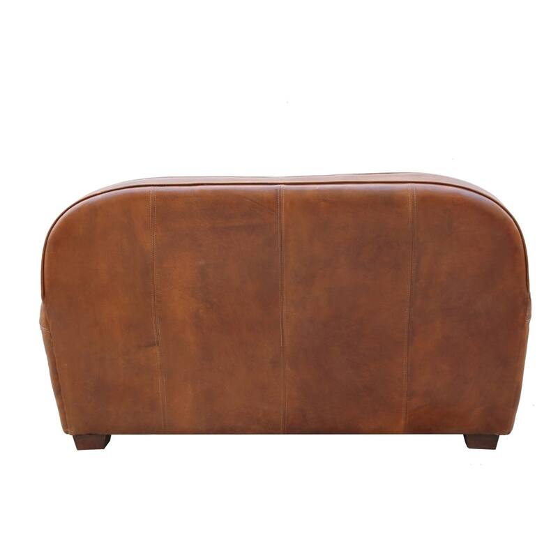Pasargad Home Paris Club Genuine Leather Loveseat