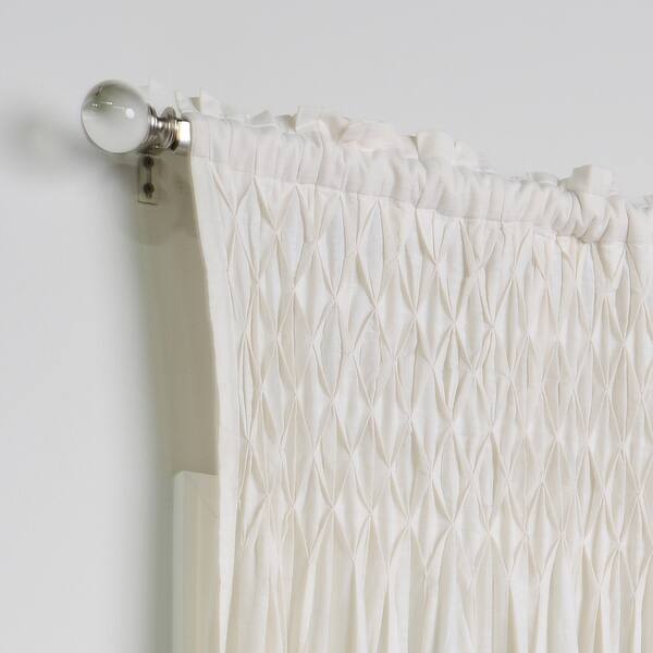 Shop Kosas Home Samuel 108 Inch Cream Cotton Smocked Curtain Panel