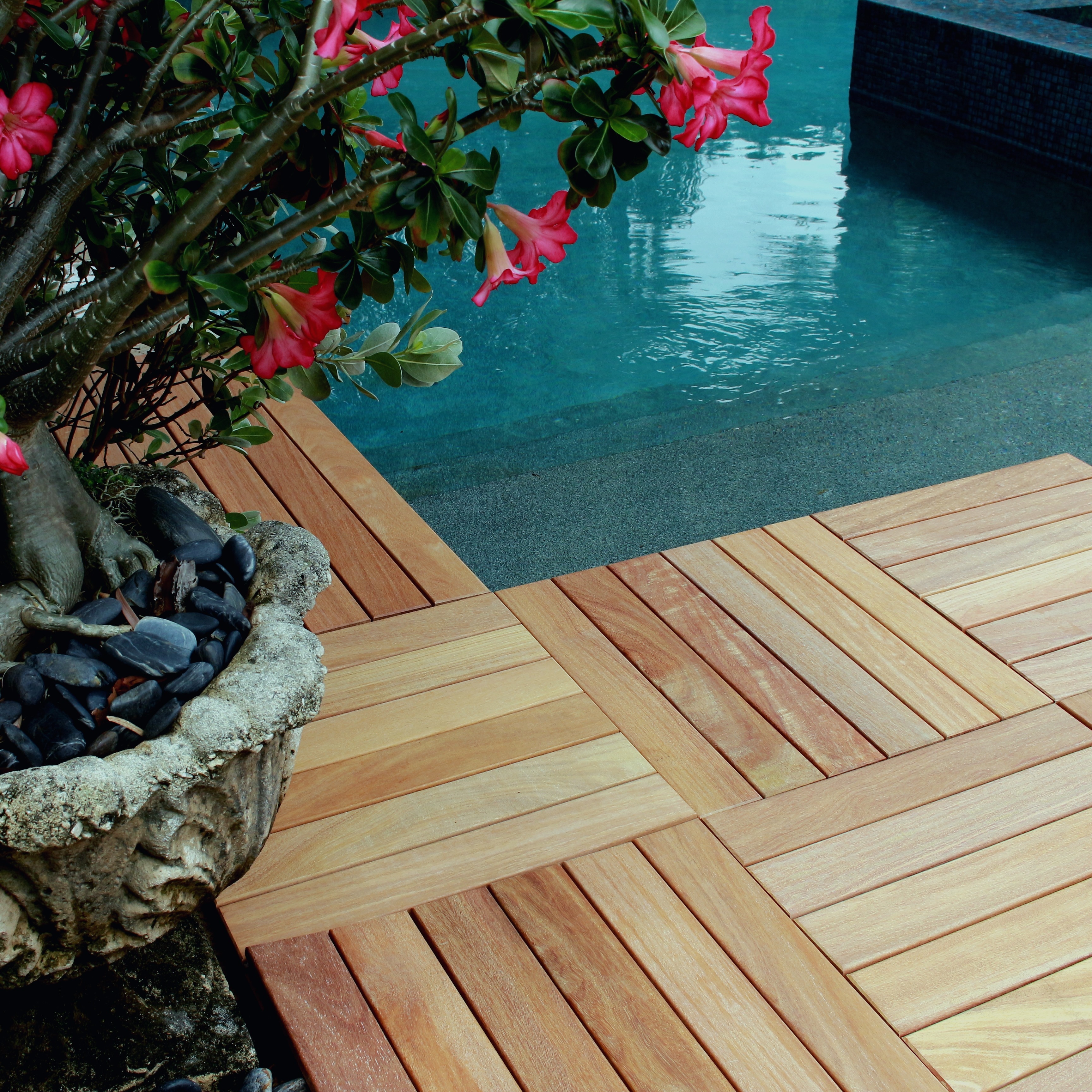 Flexdeck 2 0 Hardwood 18 X Inch Snap In Deck Tiles 18 X Inch Snap In Deck Tiles