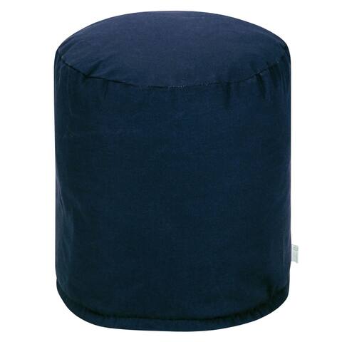 Majestic Home Goods Navy Blue Solid Indoor / Outdoor Ottoman Pouf 16" L x 16" W x 17" H